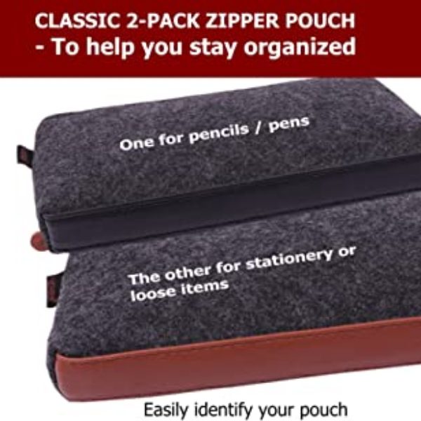Pencil Bags Pen Bag Cases – Pouches for Stationery & Accessories – Set of 2